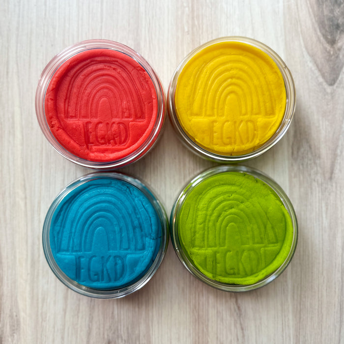 Rainbow Natural Playdough - Earth Grown Kid Dough (Primary & Secondary Colors) - Scented
