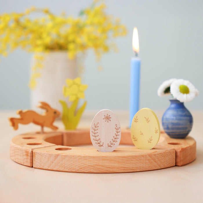 Yellow and White Eggs - For Birthday Ring or Celebration Ring - Grimm's Wooden Toys