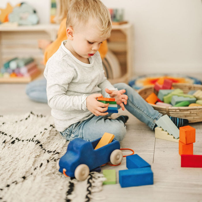 Pull Along Truck with Rainbow Blocks  - Grimm's