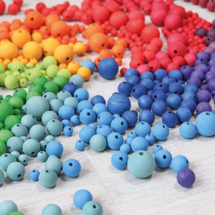 120 Tiny Rainbow Wooden Beads - Wood Beads - Grimm's Wooden Toys