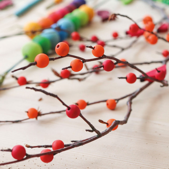 120 Tiny Rainbow Wooden Beads - Wood Beads - Grimm's Wooden Toys