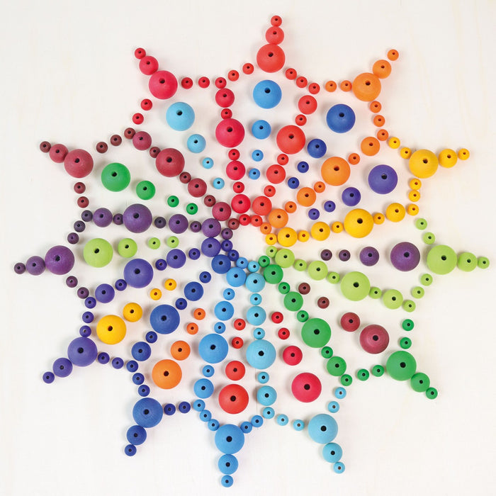 120 Tiny Rainbow Wooden Beads - Wood Beads - Grimm's Wooden Toys
