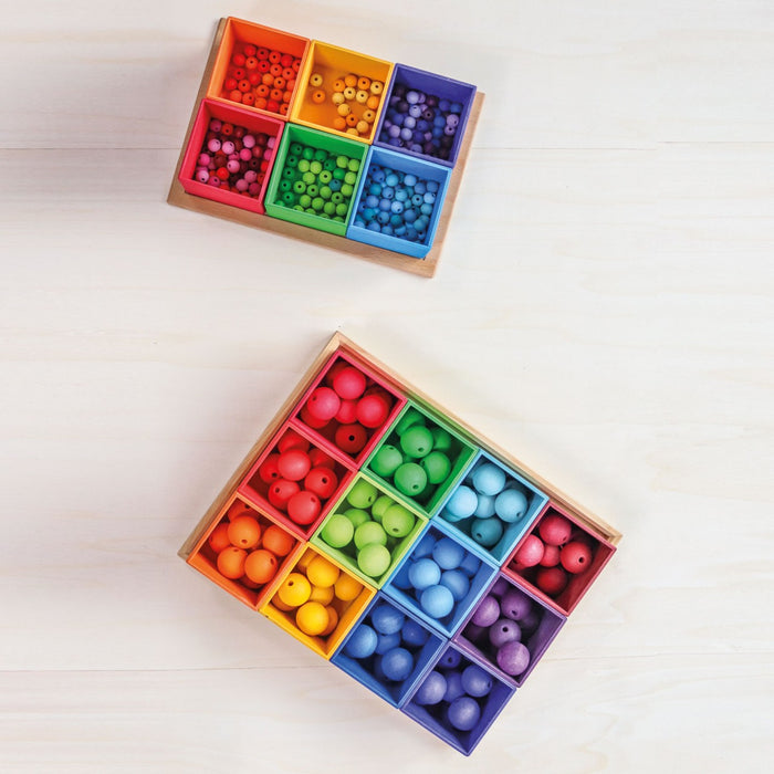 120 Tiny Rainbow Wooden Beads - Wood Beads - Grimm's Wooden Toys