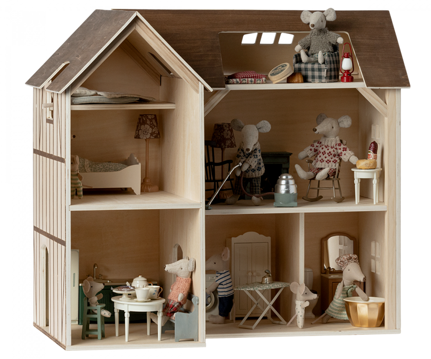Mouse Hole Farmhouse - Wooden Mouse Doll House - MailegUSA