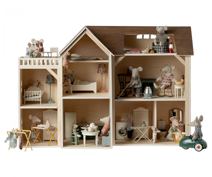 Mouse Hole Farmhouse - Wooden Mouse Doll House - MailegUSA