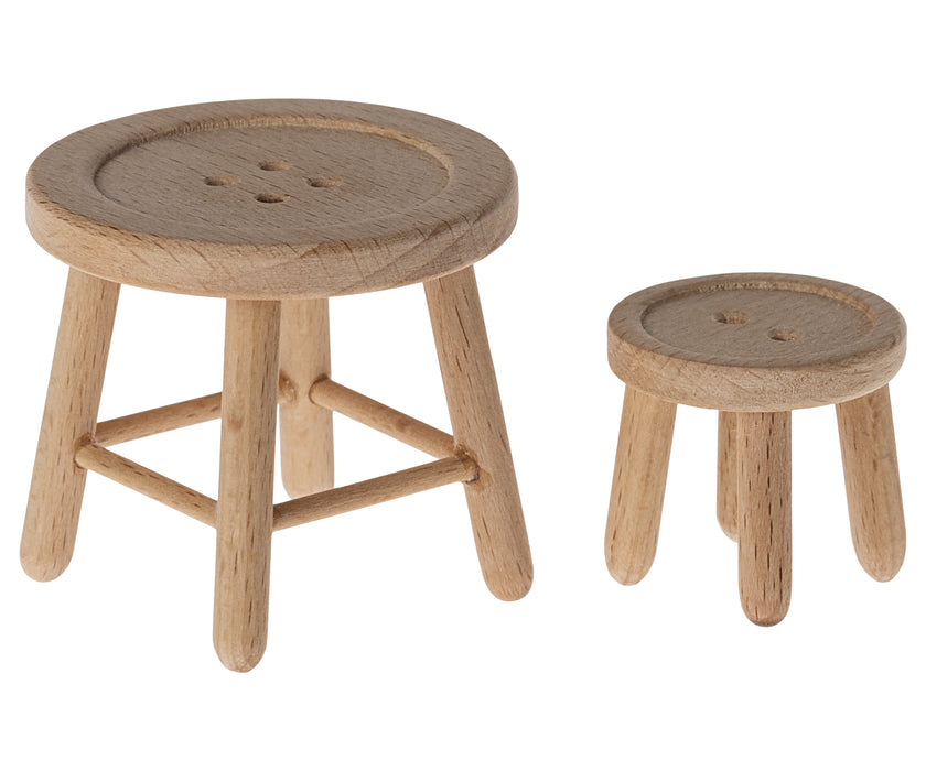 Wooden Button Mouse Table and Stool Set  - Maileg