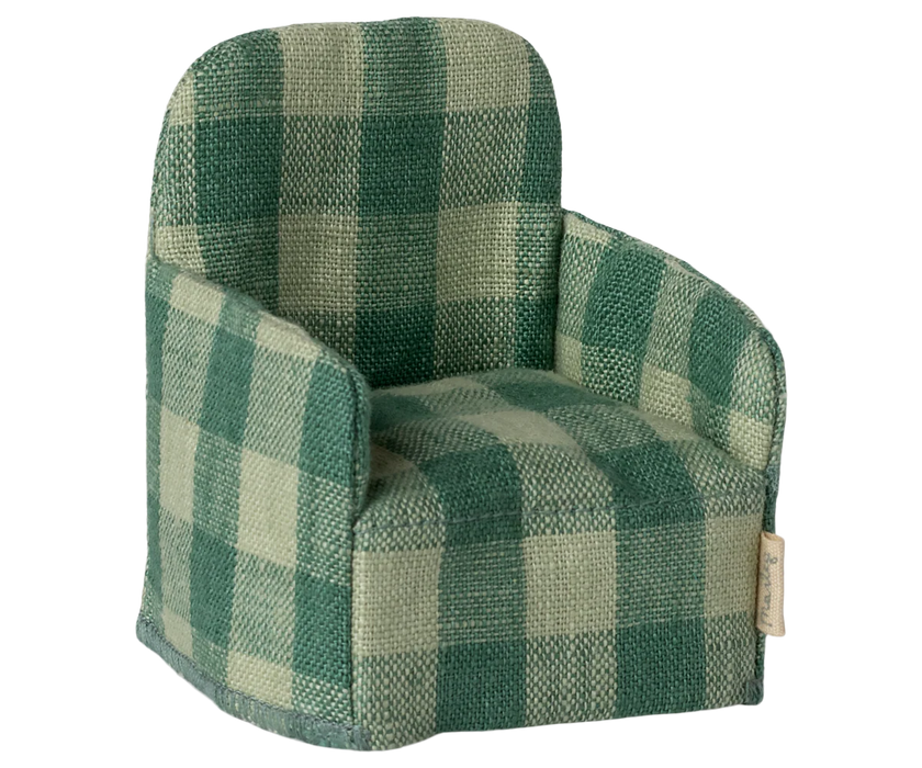 Folding Mouse Chair - Green Check - Maileg