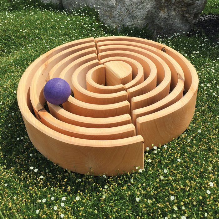 12-Piece Wooden Natural Rainbow Stacking Tunnel  - Grimm's Large Rainbow - Grimm's Wooden Toys