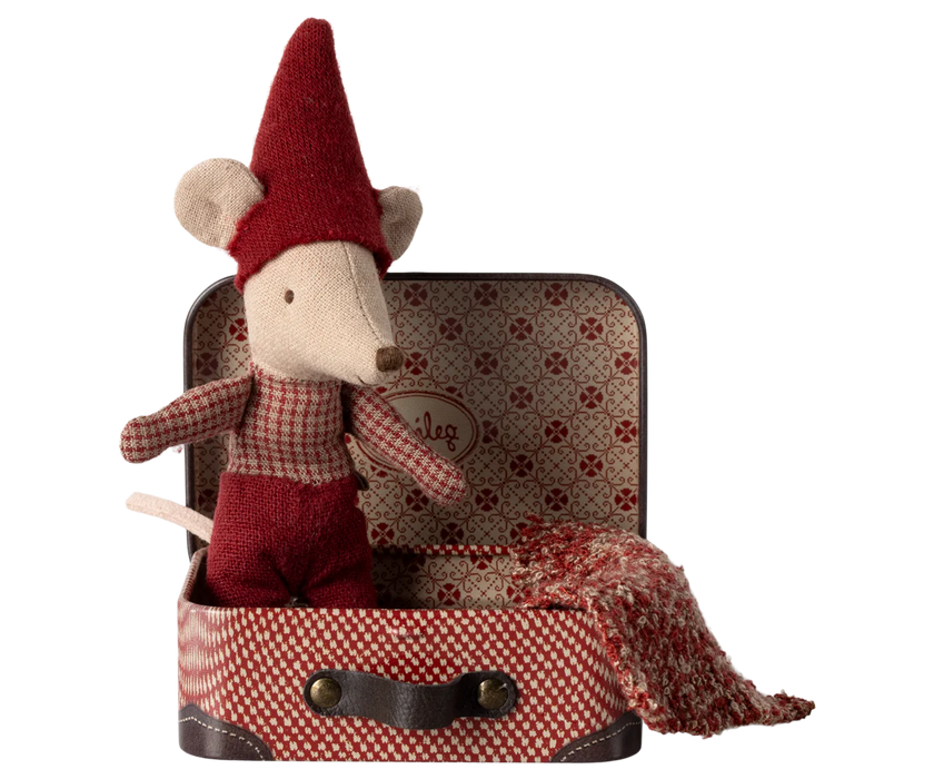 Christmas Mouse - Baby Mouse in A Suitcase - Maileg