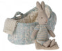 Light blue micro bunny with a carry cot