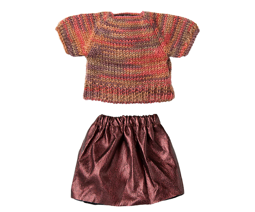 Skirt and Knitted Top- Mom/Dad Size - Maileg Mouse Clothing