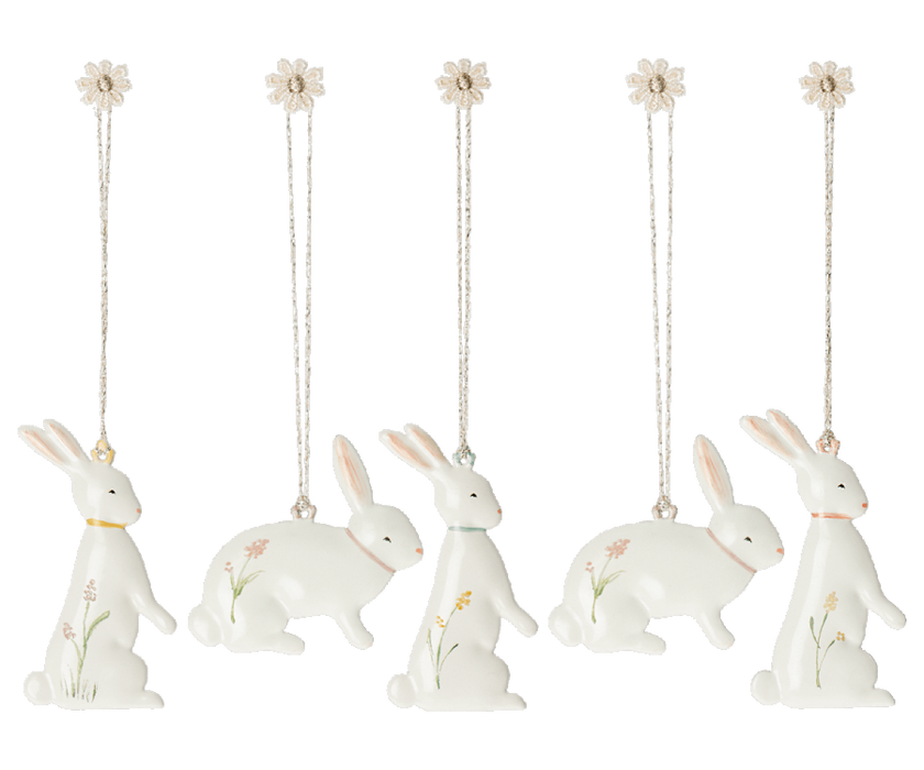 Easter Bunny Ornaments, 5 pcs.