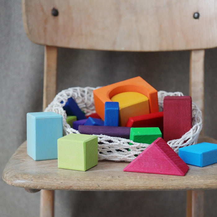 30 Geo-Blocks- Colored - Grimm's Wooden Toys