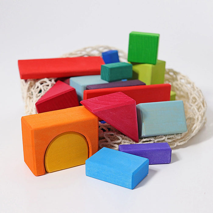 30 Geo-Blocks- Colored - Grimm's Wooden Toys