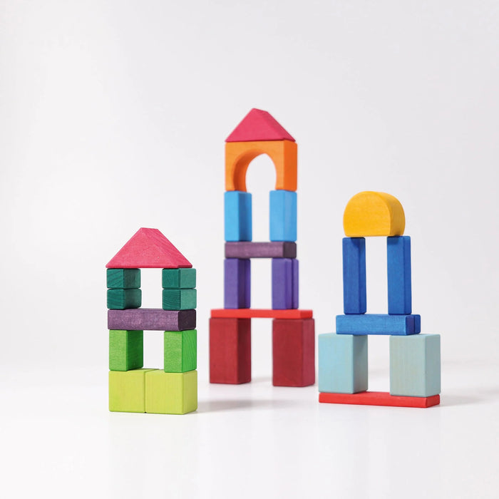 30 Geo-Blocks- Colored - Grimm's Wooden Toys