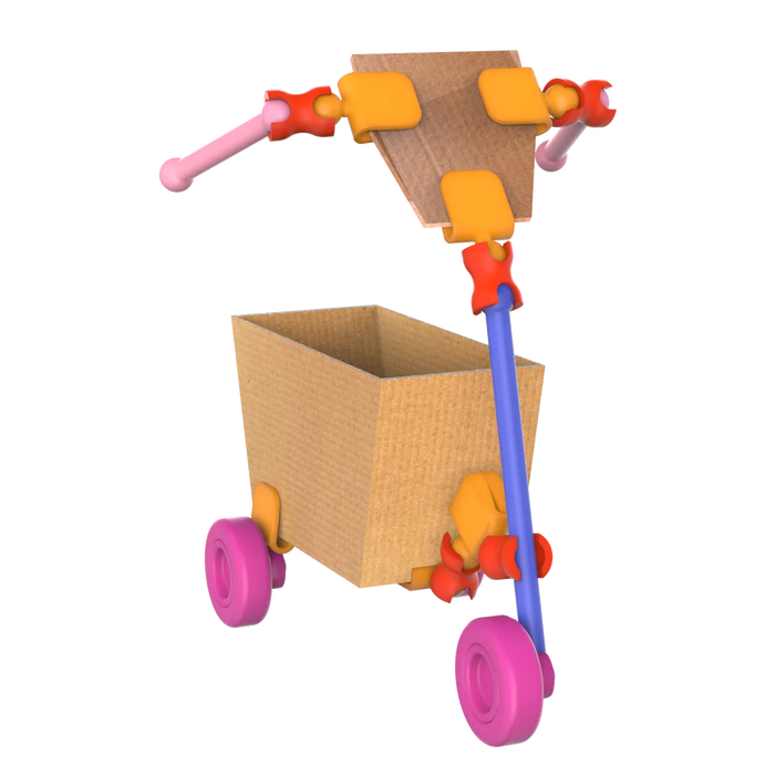 44 PC Vehicle Arts & Crafts Kit - Eco-Friendly STEM Toy Building Set - ODDY