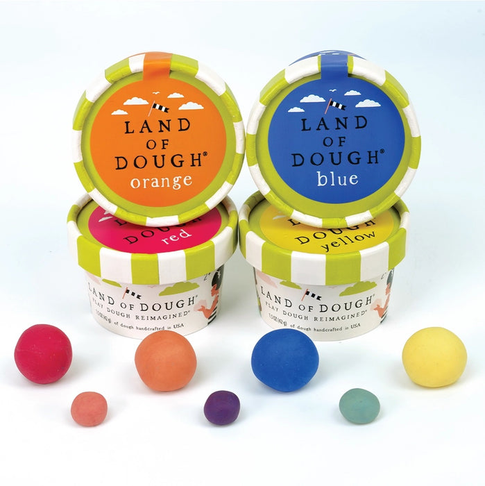 4 Pack of Playdough  -  Rainbow - Red, Orange, Yellow, and Blue - The Land of Dough