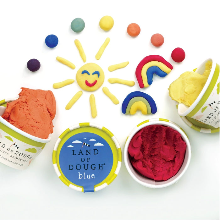 4 Pack of Playdough  -  Rainbow - Red, Orange, Yellow, and Blue - The Land of Dough