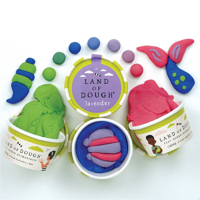 4 Pack of Playdough  -  Under the Sea - pink, purple, green, blue - The Land of Dough