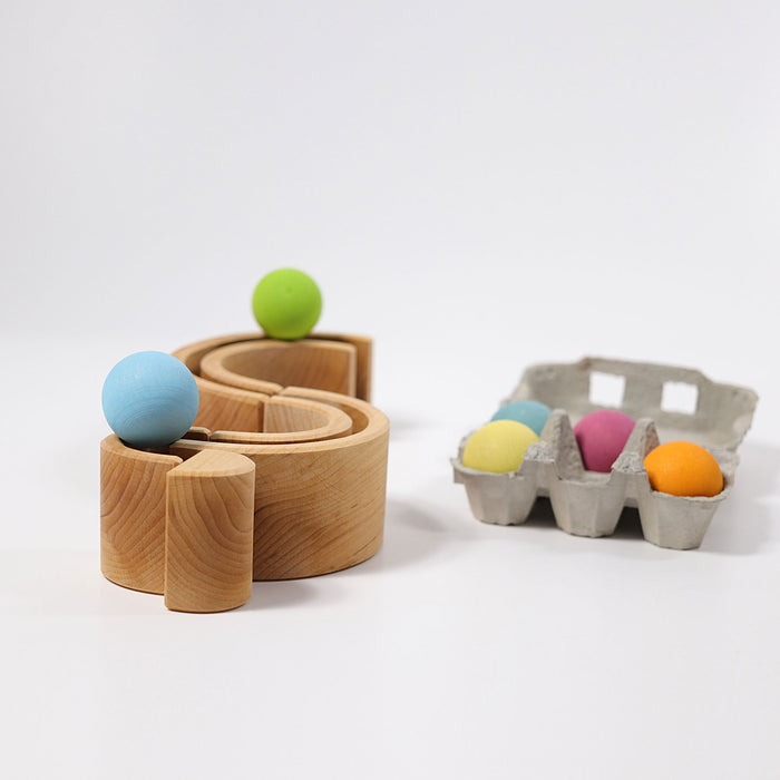 6-Piece Natural Rainbow Stacking Tunnel  - Grimm's Medium Rainbow - Grimm's Wooden Toys