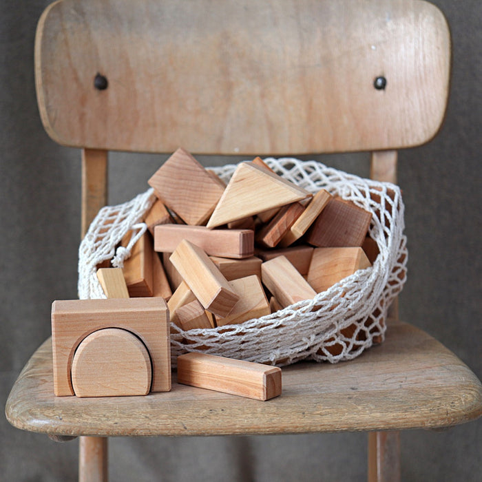 60 Geo-Blocks- Natural Grimm's Wooden Toys — Oak Ever