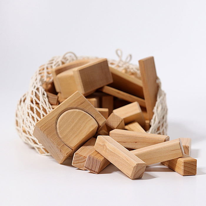 60 Geo-Blocks- Natural Grimm's Wooden Toys — Oak Ever