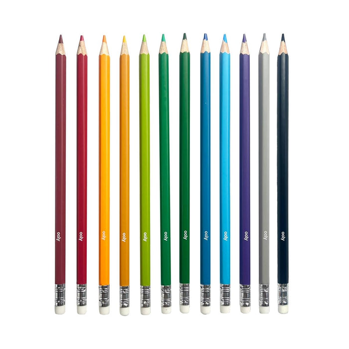 Unmistakeables - Erasable Colored Pencils - 12 Colors - OOLY