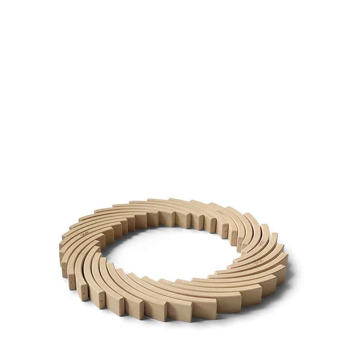 A circular flatlay made from Abel Blocks Mini 72 REWOOD