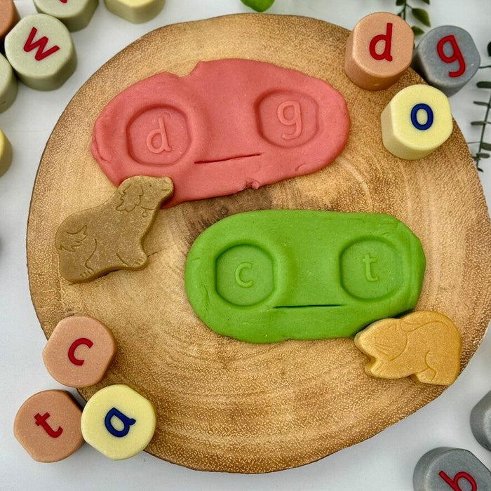 Alphabet Stamping Stones - Play Dough Lowercase Letter Stamping Stones