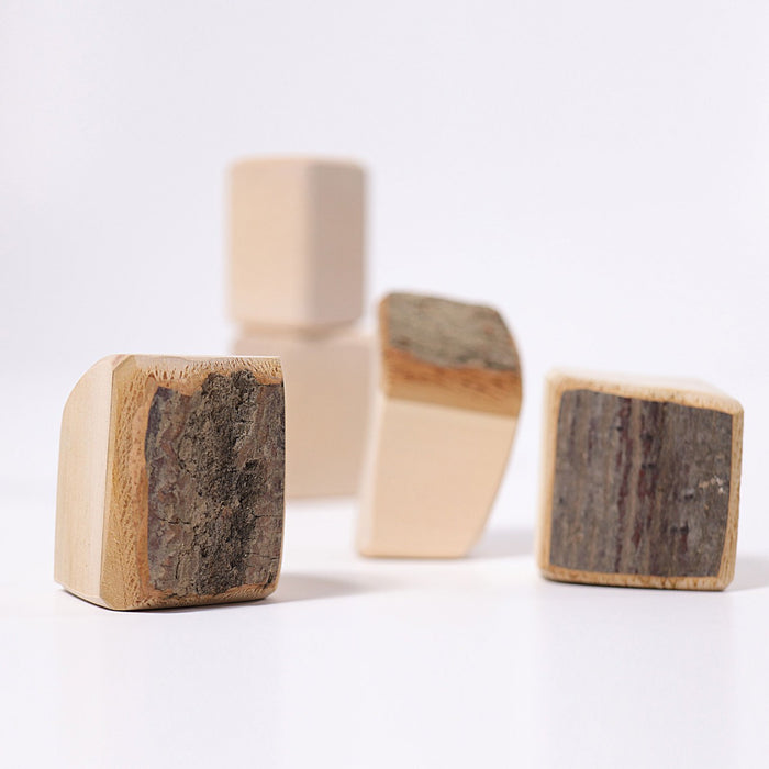 Bark On Building Blocks- Natural - Grimm's Wooden Toys