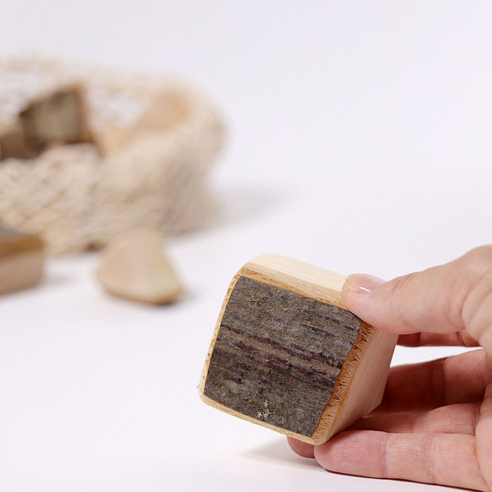 Bark On Building Blocks- Natural - Grimm's Wooden Toys
