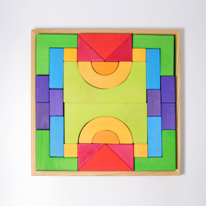 Basic Building Set 1  - Colored Wooden Blocks  - Grimm's Wooden Toys