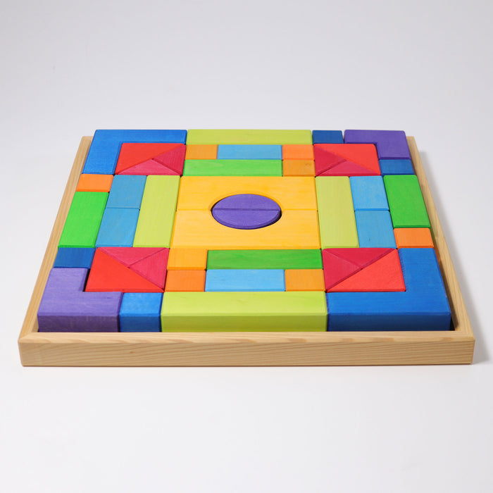 Basic Building Set 2  - Colored Wooden Blocks  - Grimm's Wooden Toys