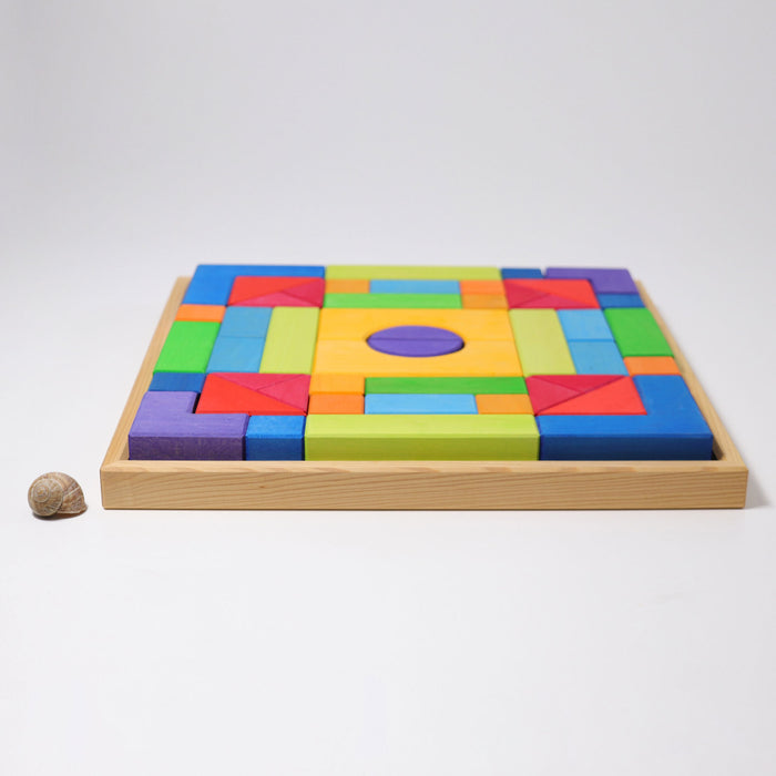 Basic Building Set 2  - Colored Wooden Blocks  - Grimm's Wooden Toys