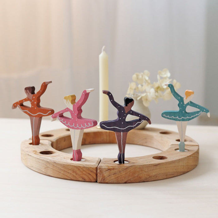 Blue Ballerina - Decorative Figure for Celebration Ring - Grimm's Wooden Toys