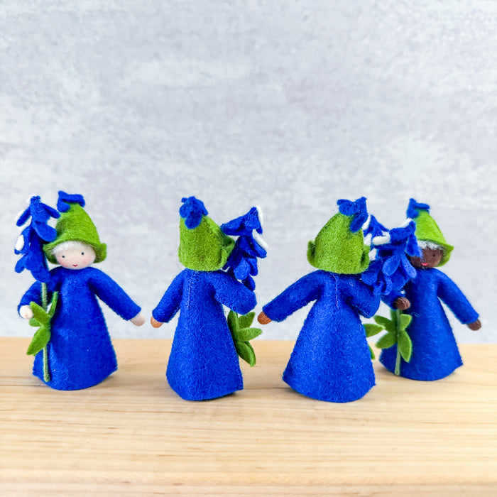 Bluebonnet Fairy - 3" Doll - Holding A Flower - Ambrosius Flower Fairies