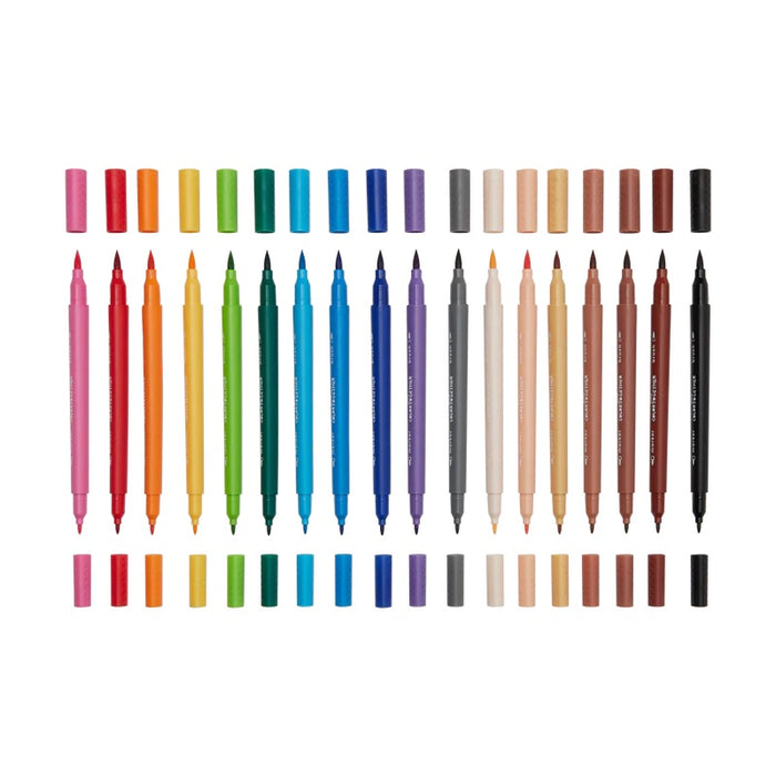 Brush & Fine Tip Double Ended Markers - 18 Colors - Color Together - OOLY