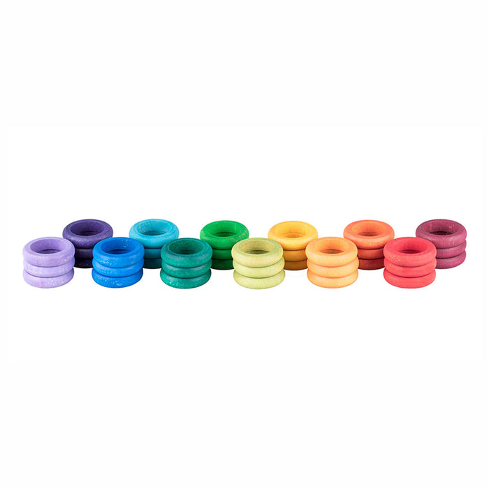 36 Wooden Rings in 12 Colors – Grapat