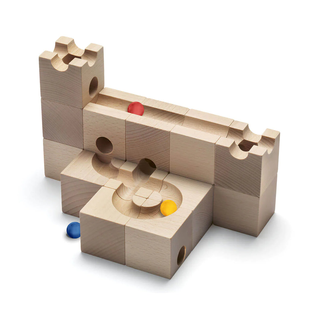 cuboro standard 知育玩具 CUBORO Standard 16 - The Small Set - Wooden Marble Run — Oak & Ever