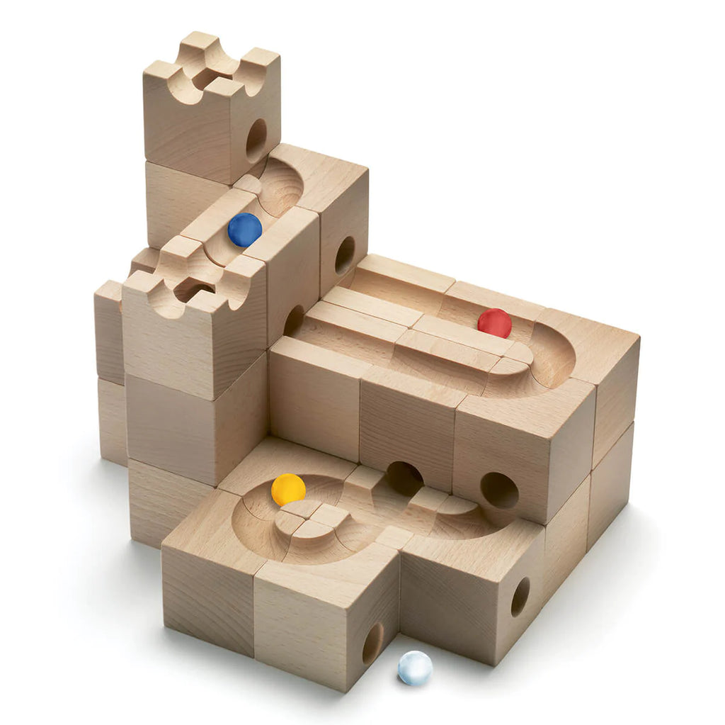 知育玩具 cuboro standard CUBORO Standard 32 - The Medium Set - Wooden Marble Run — Oak & Ever