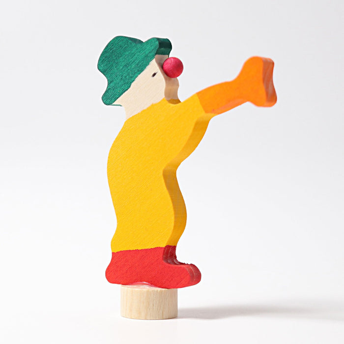 Clown With Trumpet - Decorative Figure for Celebration Ring - Grimm's Wooden Toys
