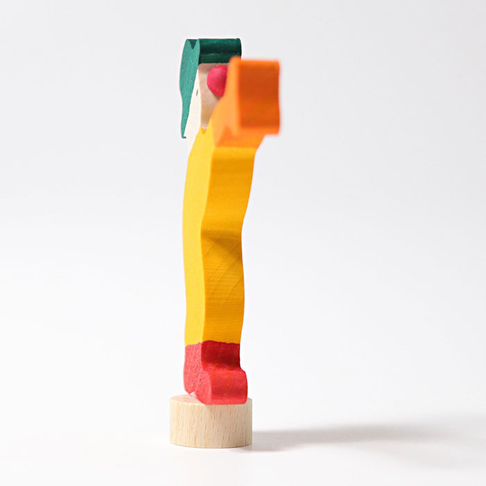 Clown With Trumpet - Decorative Figure for Celebration Ring - Grimm's Wooden Toys