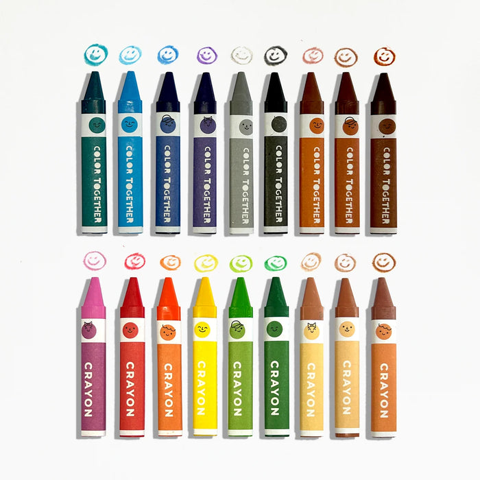 Color Together Triangular Crayons - Set of 18 Colors - OOLY
