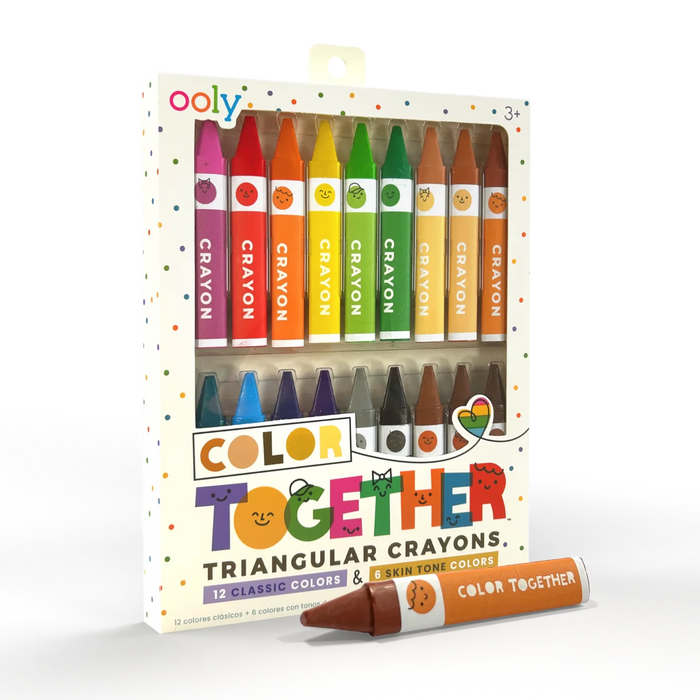 Color Together Triangular Crayons - Set of 18 Colors - OOLY