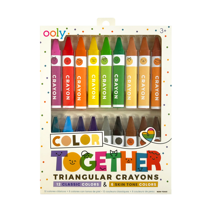 Color Together Triangular Crayons - Set of 18 Colors - OOLY
