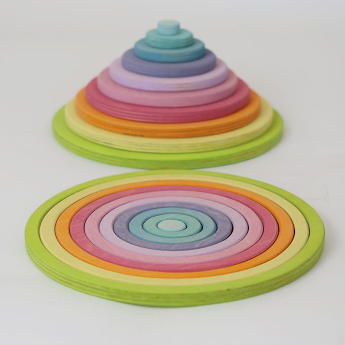 Concentric Circles and Rings - Pastel - Grimm's Wooden Toys