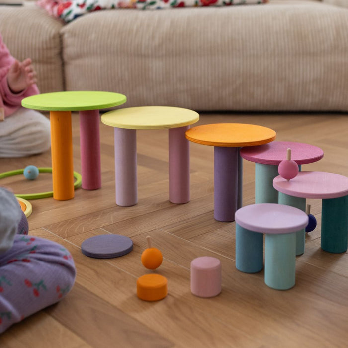 Concentric Circles and Rings - Pastel - Grimm's Wooden Toys