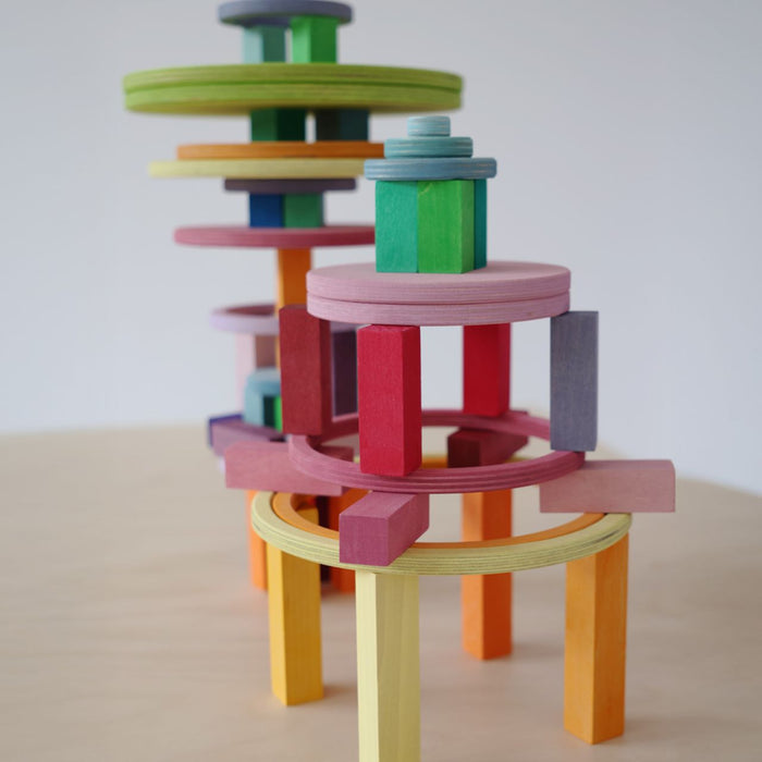 Concentric Circles and Rings - Pastel - Grimm's Wooden Toys