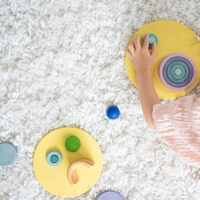 Concentric Circles and Rings - Pastel - Grimm's Wooden Toys