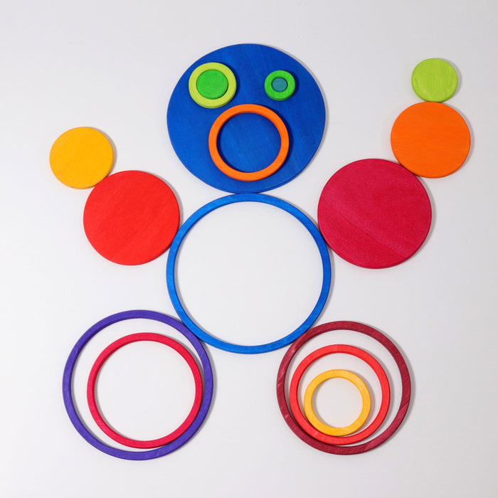A person flatlay made using the Circles and rings